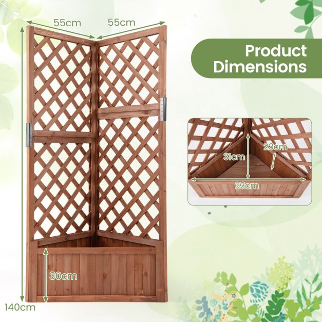 Coast Erhöhte Gartenschale - Eckdesign - Geräumiges Pflanzgefäß - Braun