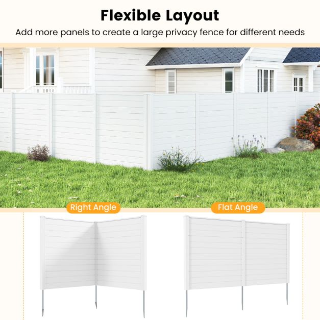 Coast Fencing - Gartenzaun - 2-teilig - 123 x 123 cm - Weiß Schwarz