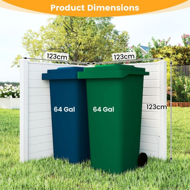 Coast Fencing - Gartenzaun - 2-teilig - 123 x 123 cm - Weiß Schwarz