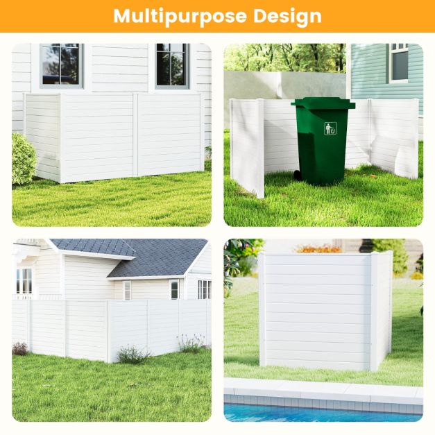 Coast Fencing - Gartenzaun - 2-teilig - 123 x 123 cm - Weiß Schwarz