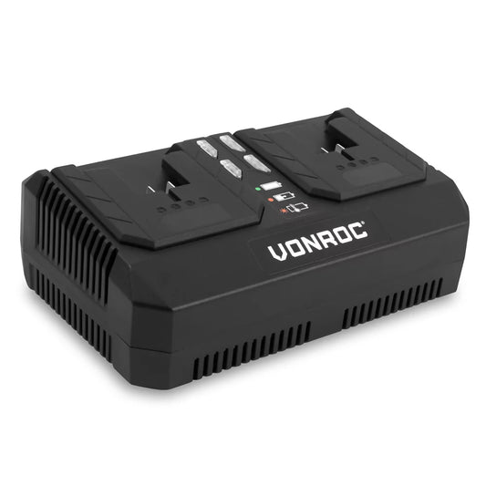 Vonroc VPower Dual Quick Charger 20V - 88W - 4.0A - Schnellladegerät für 20V-Batterien