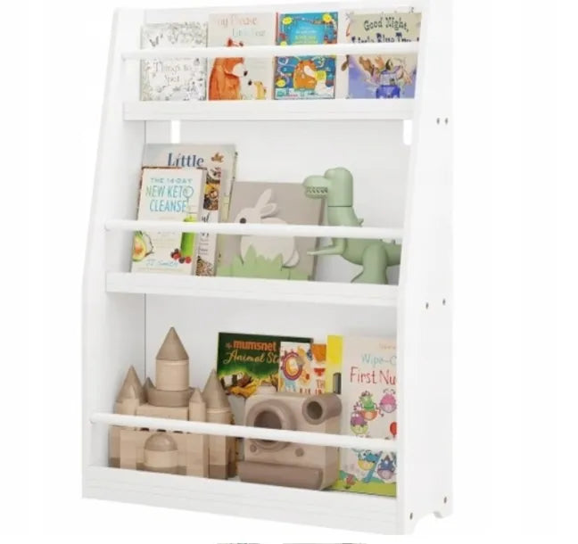 WOLTU Kinderbücherregal Weiß – 58,5 x 18 x 81 cm – 3 Fächer – MDF