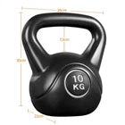 Yaheetech Kettlebell 10 kg - 26 x 22 x 30 cm - mit breitem ergonomischem Griff und flacher Basis und bodenschonender Kunststoffschale - für Krafttraining und Heimgebrauch - schwarzer Kunststoff und Beton