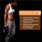 Yaheetech Kettlebell 10 kg - 26 x 22 x 30 cm - mit breitem ergonomischem Griff und flacher Basis und bodenschonender Kunststoffschale - für Krafttraining und Heimgebrauch - schwarzer Kunststoff und Beton