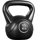 Yaheetech Kettlebell 10 kg - 26 x 22 x 30 cm - mit breitem ergonomischem Griff und flacher Basis und bodenschonender Kunststoffschale - für Krafttraining und Heimgebrauch - schwarzer Kunststoff und Beton