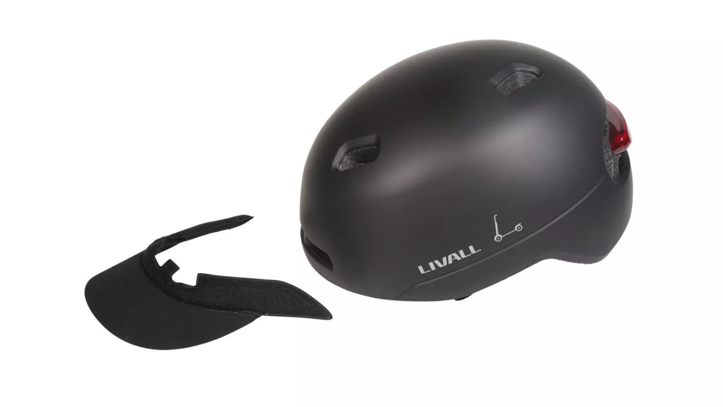 Livall Fahrradhelm - Mit SOS Funktion - Bremslicht - 57-61 cm - Schwarz