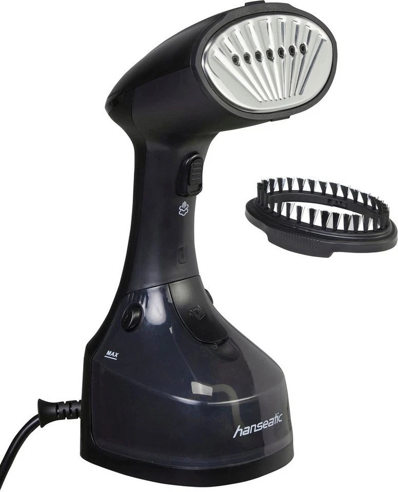 Hanseatic Dampfglätter HHS25022BCU - 1300W - Schwarz - 2,5 m Kabel - Kompaktdampfer