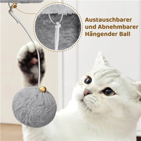 Yaheetech Katzenkratzbaum 60x40x40 cm - Dunkelgrau - 2-lagiger Kratzbaum mit breiter Liegefläche und Kratzbäumen