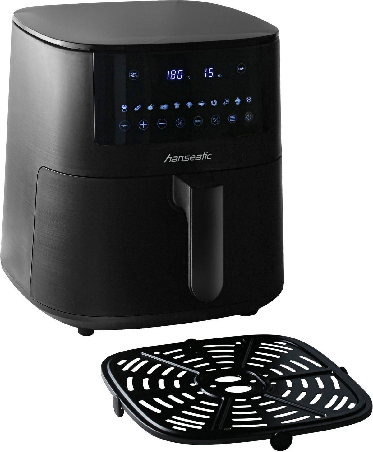 Hanseatic Airfryer 6,5L - 1650W - Schwarz - Multikocher - 10 Programme - 34x30x40 cm