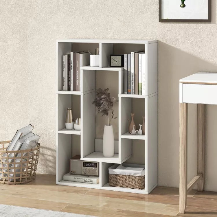 Coast Bücherregal - 7 Fächer - Kippsicheres Design - 61 x 20 x 90 cm - Weiß