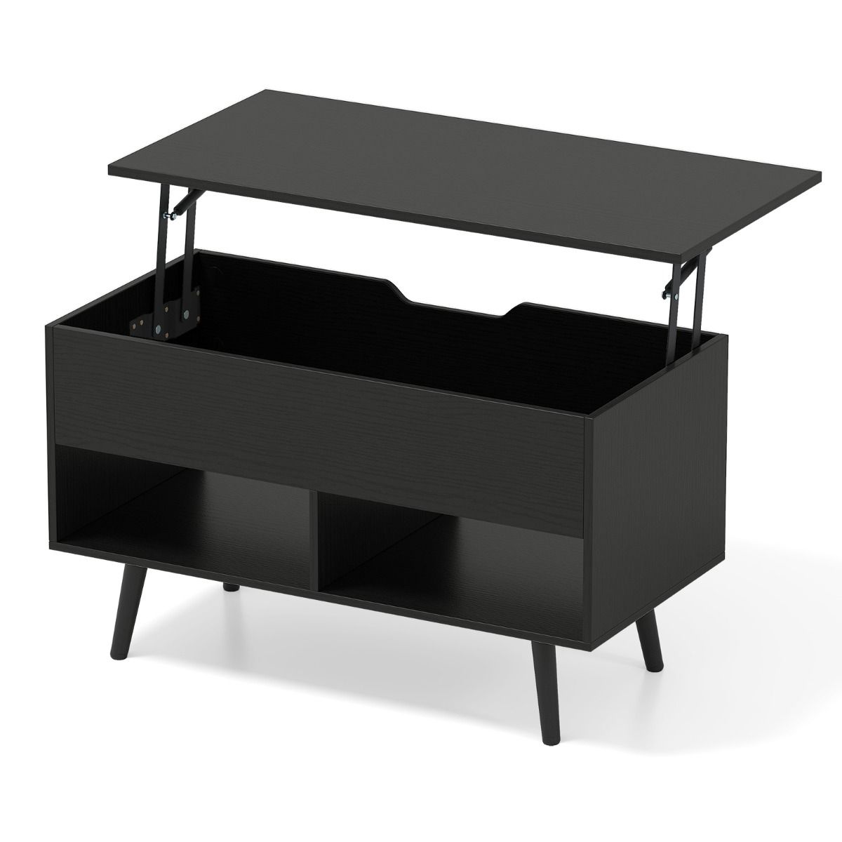 Coast Couchtisch - Höhenverstellbarer moderner Wohnzimmertisch - 80 x 40 x 46-60 cm - Schwarz