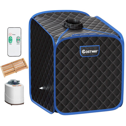 Coast Tragbare Sauna inkl. Stuhl - 9 Temperaturstufen - 1-Person - 83 x 84 x 107 cm - Schwarz