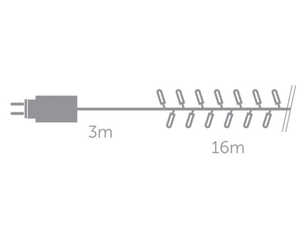 Velleman Shimmerlight Led-16-740-24v-aw - Eingebauter Modulator mit acht Animationen und Ip44-Schutz und siebenhundertvierzig Leds - Für Innen und Außen - Arizona Weiß und Grüner Kunststoff - Sechzehn Meter