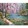 Büro - Malerei auf Zahlen Baum mit Fluss - 40x50cm