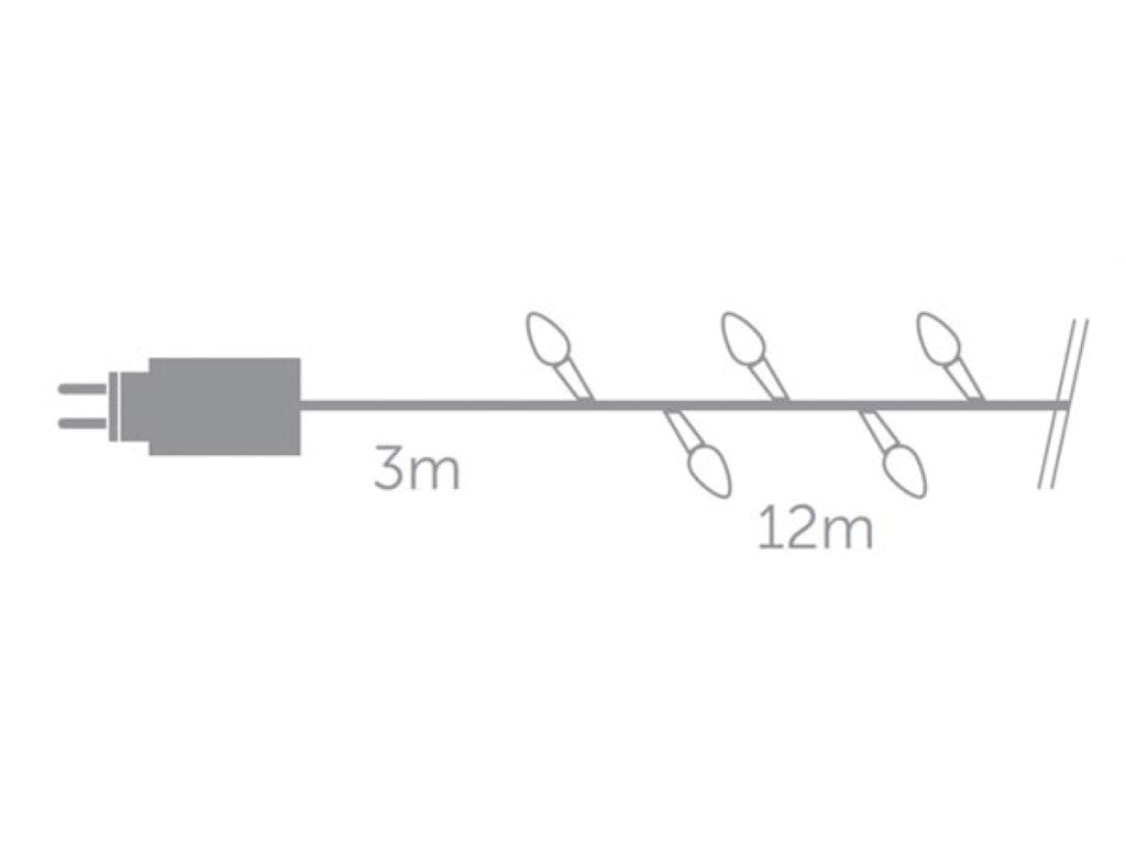 Light Creations Strawberry Light Led-12-24v-mc - Mit konstanter Beleuchtung und spritzwassergeschützter Ip44-Konstruktion und einhundertzwanzig erdbeerförmigen Lichtern - Für innen und außen - Multi und grüner Kunststoff - Zwölf Meter