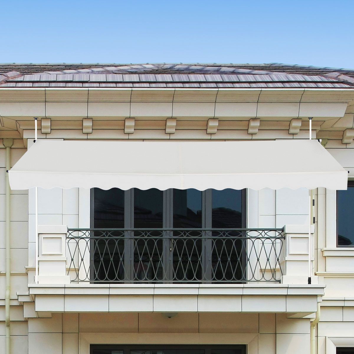 Ausziehbarer Sonnenschirm Coast - Wasserdicht - UV-beständig - Verstellbar - 395 cm breit - Beige