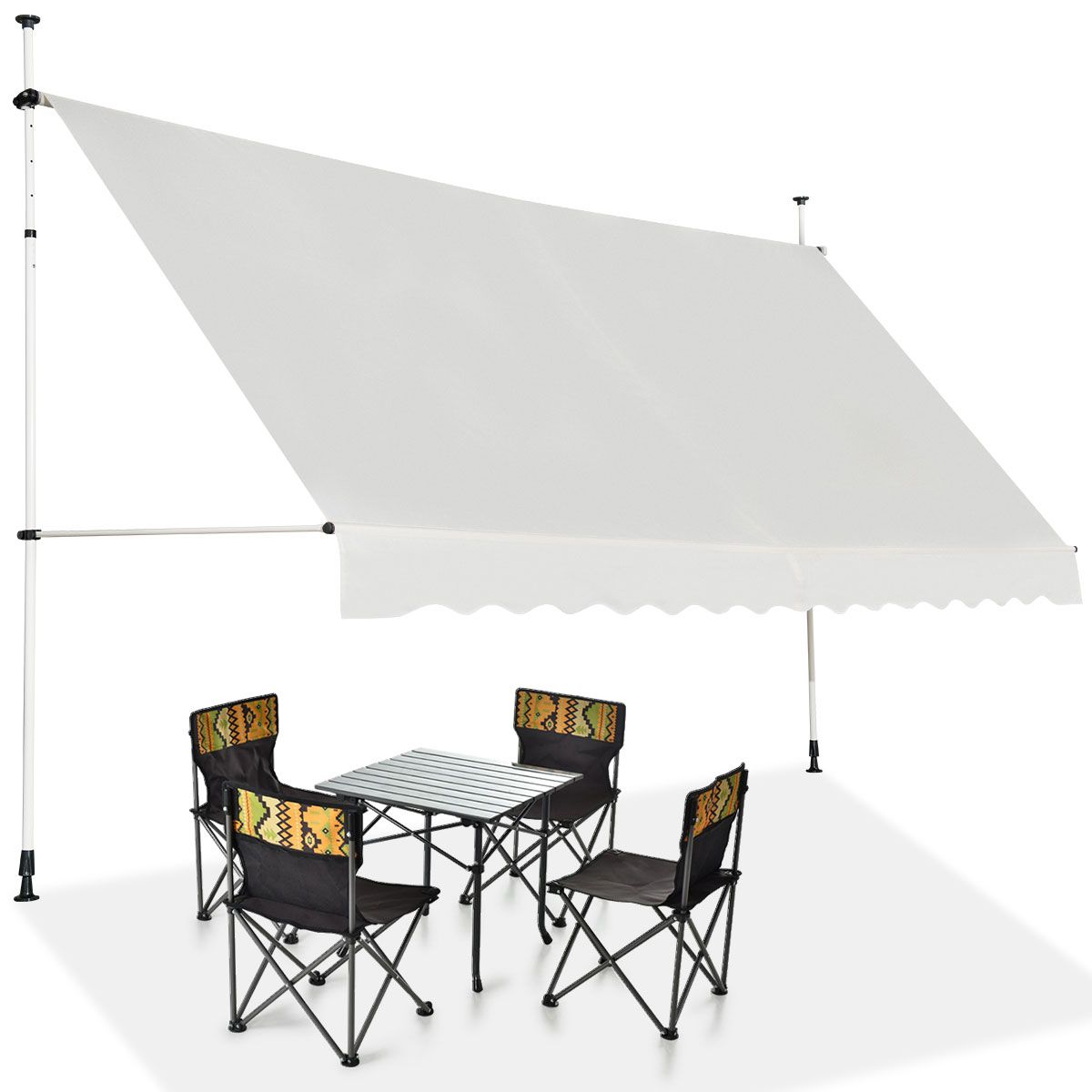Ausziehbarer Sonnenschirm Coast - Wasserdicht - UV-beständig - Verstellbar - 395 cm breit - Beige
