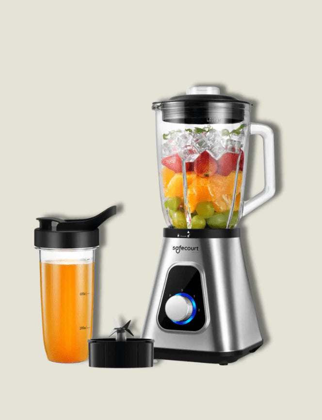 Safecourt Kitchen Extra-Becher für BL200 Mixer – Sportbecher – mit universeller Kompatibilität, leichter Handhabung und perfekt schließendem Deckel – für Sport und unterwegs – transparenter Kunststoff – Größe 1