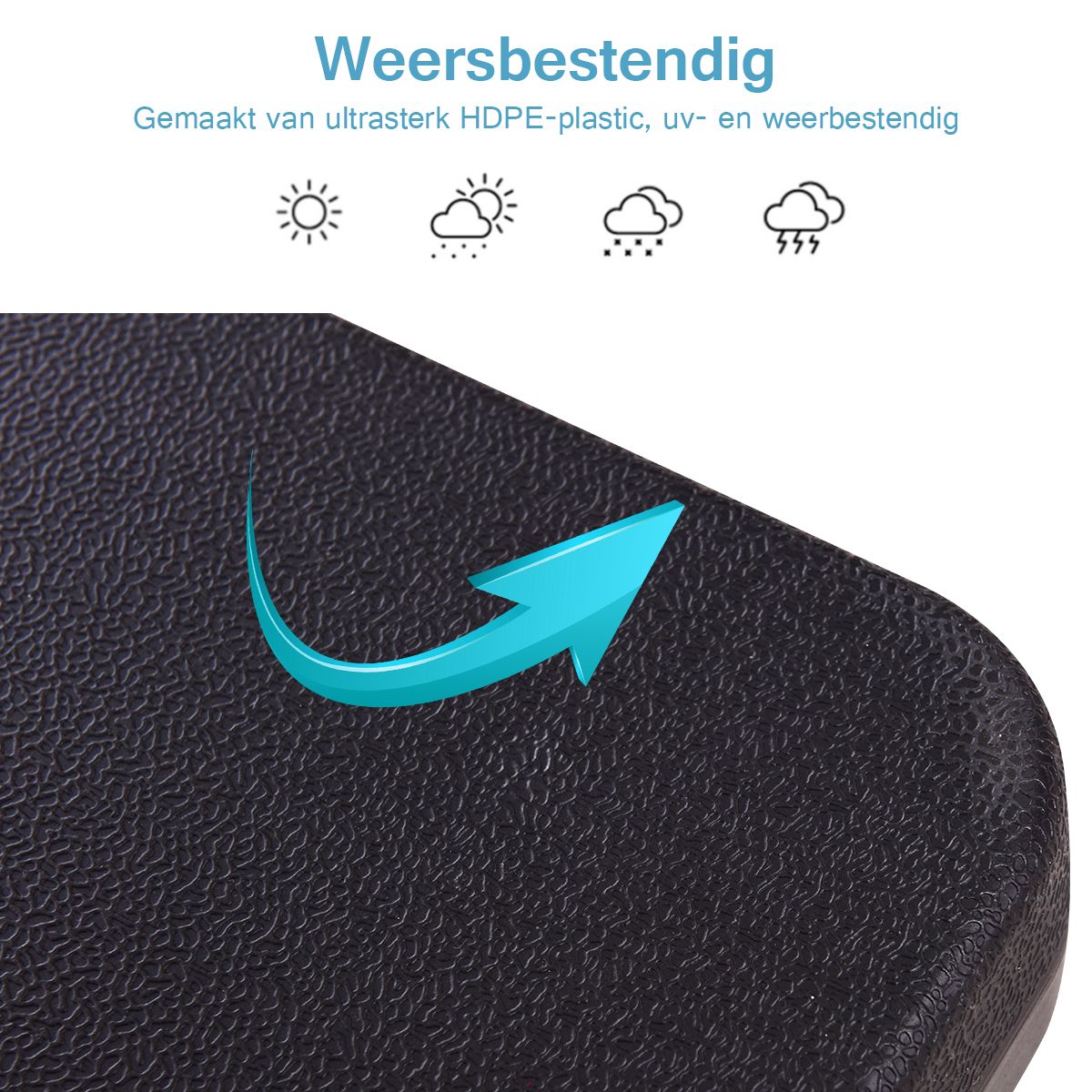 Coast 4-tlg. Schirmständer Set Schwarz 51 x 51 x 8 cm - Befüllbarer Sonnenschirmfuß für schwimmenden Sonnenschirm im Freien