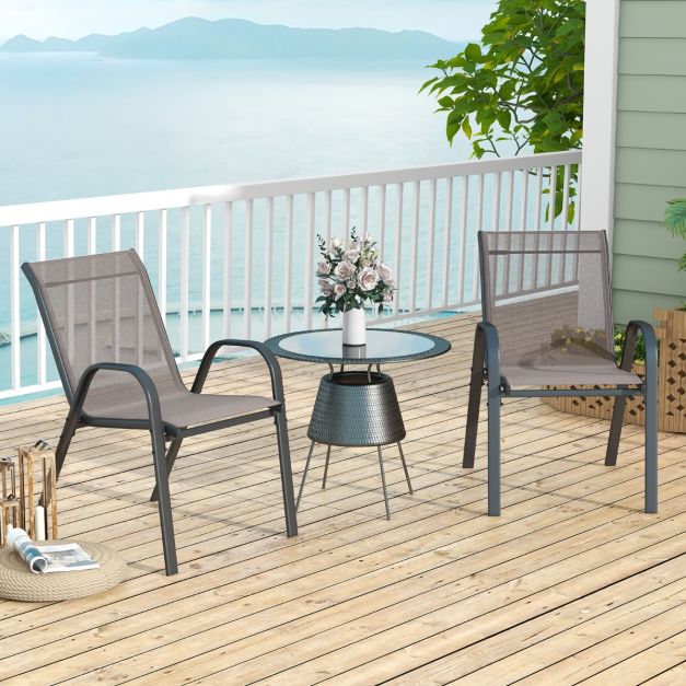 COAST Terrassenstühle aus atmungsaktivem Stoff - 2er-Set - 56 x 70 x 84 cm - Grau