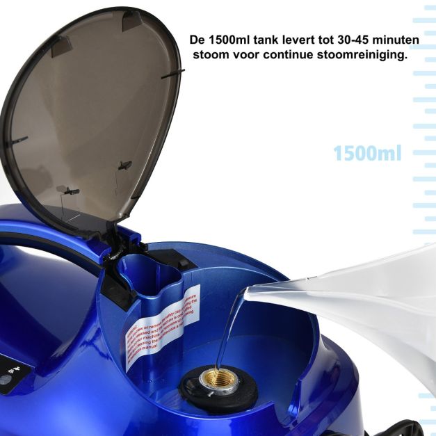 Coast Dampfreiniger Blau/Orange/Rot/Violett - 2000W - 1,5L Tank - Mit 19 Zubehörteilen