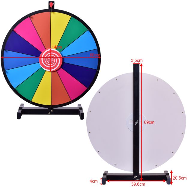 Coast Glücksrad Multicolour - Wiederverwendbares Preisrad mit Marker und Wischer - Ø48 cm