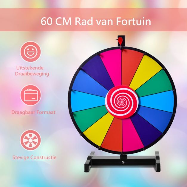 Coast Glücksrad Multicolour - Wiederverwendbares Preisrad mit Marker und Wischer - Ø48 cm