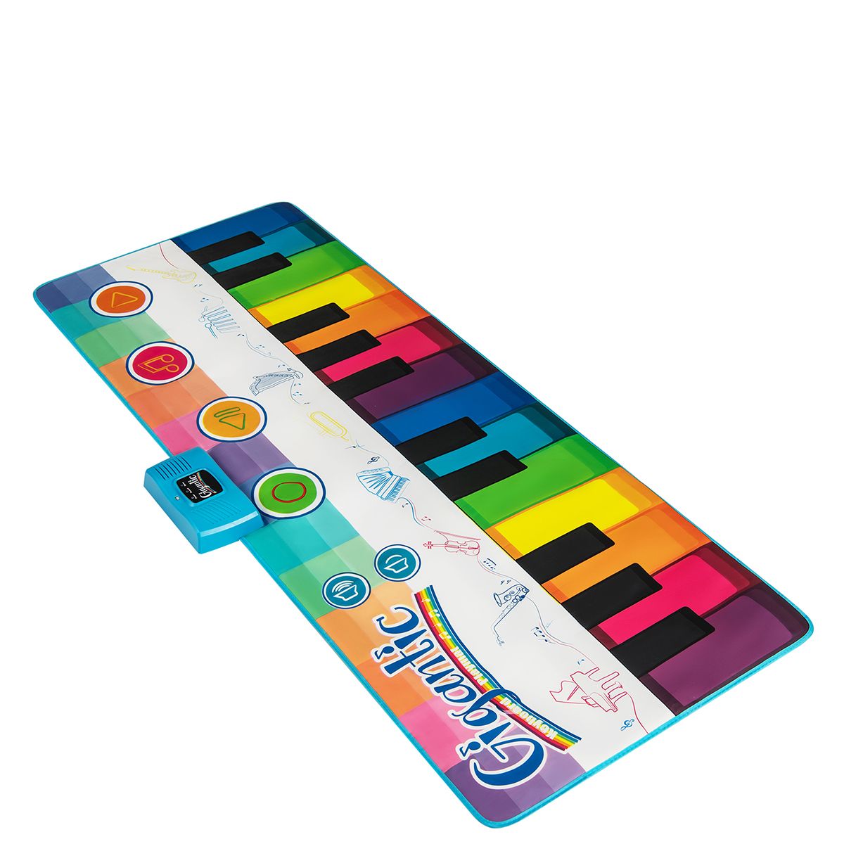 Coast Kindertanzmatte mit 24 Klaviertasten und 8 Instrumentenklängen - Musikspielmatte 181 x 73 cm - farbenfroh