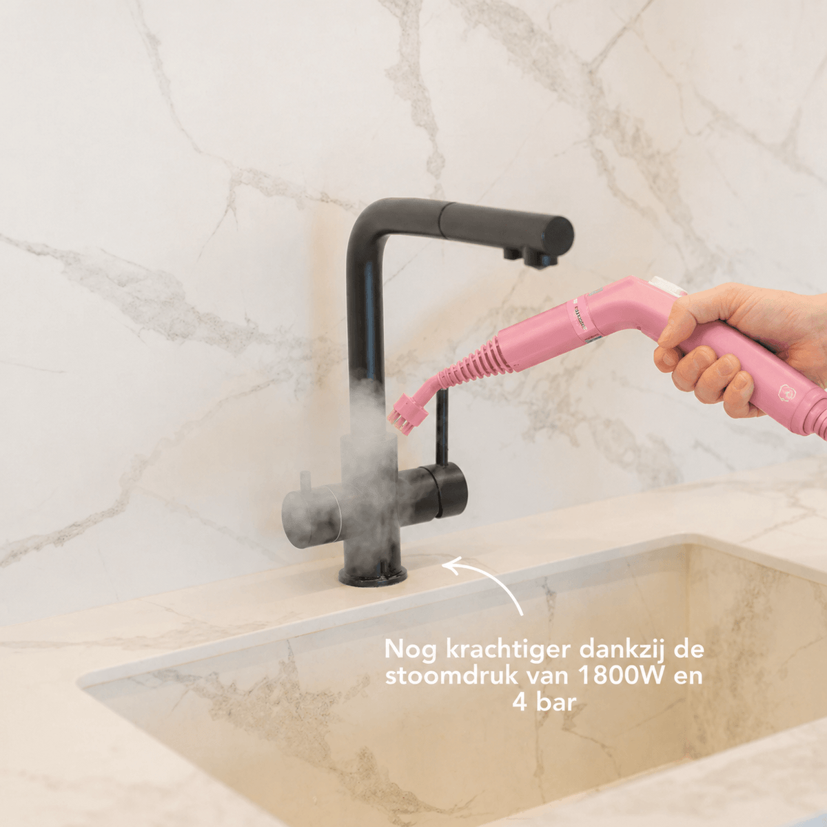 TS2 Dampfreiniger Pink Limited Edition - 1800W Dampfreiniger mit 26 Zubehörteilen - 40 x 30,5 x 29 cm