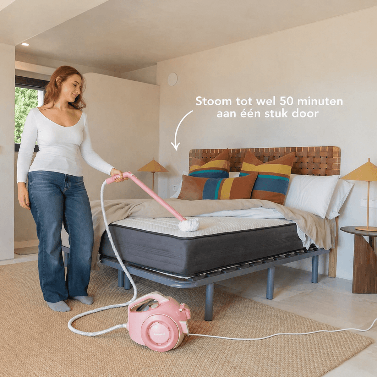 TS2 Dampfreiniger Pink Limited Edition - 1800W Dampfreiniger mit 26 Zubehörteilen - 40 x 30,5 x 29 cm