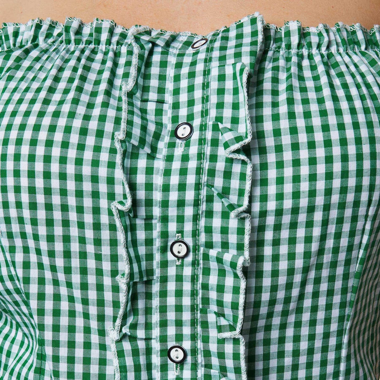 Tectake Trachtenbluse Ina - XL - grün/weiß - Damen