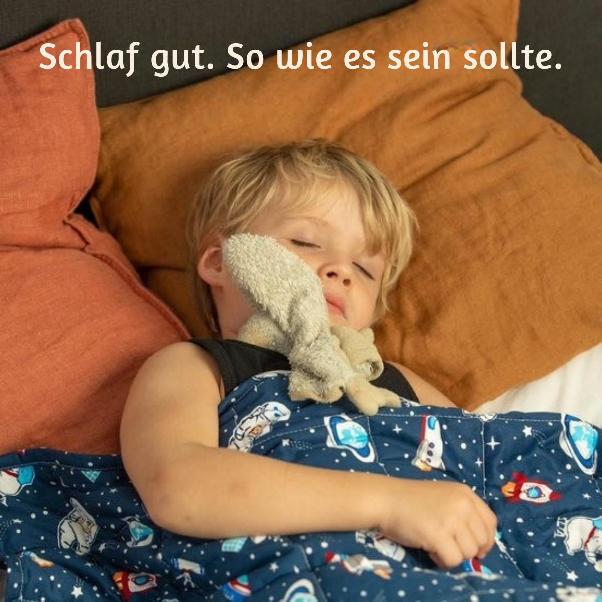 EL Life Wiegedecke - Kind 3.2kg - 100 x 150cm - OEKO-TEX Baumwolle - Raumfahrt & Astronauten