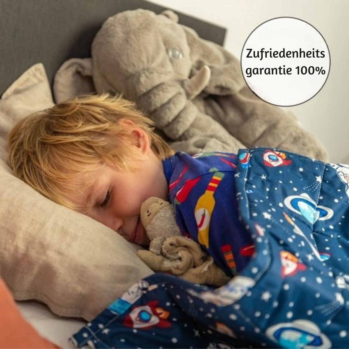 EL Life Wiegedecke - Kind 3.2kg - 100 x 150cm - OEKO-TEX Baumwolle - Raumfahrt & Astronauten