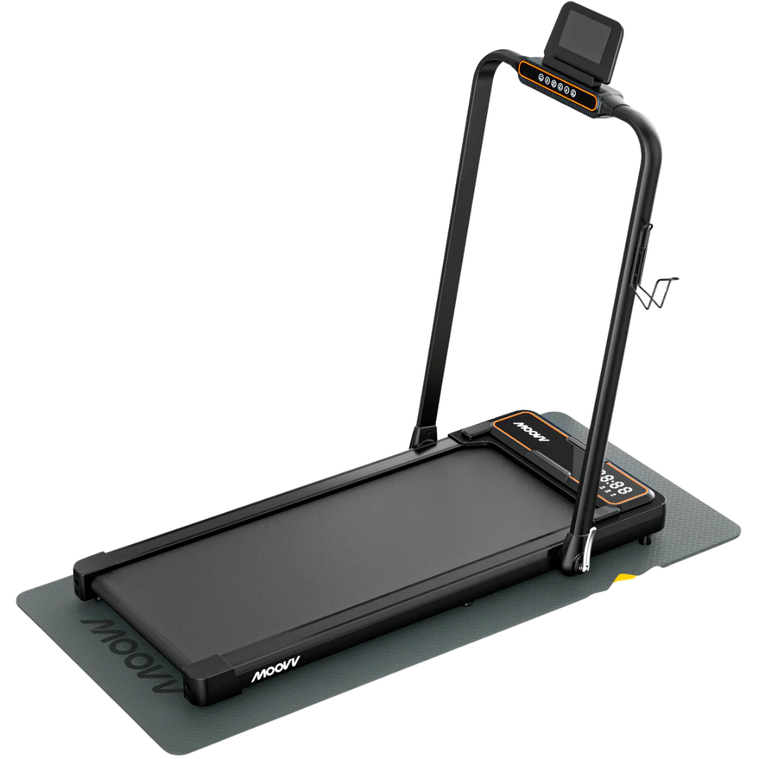 Moovv SmartStep Pro v2 Incline - Laufband mit 6% Steigungsfunktion - Klappbar - 1-12km/h - Inkl. Zubehör - 124 x 64 x 13 cm - Schwarz