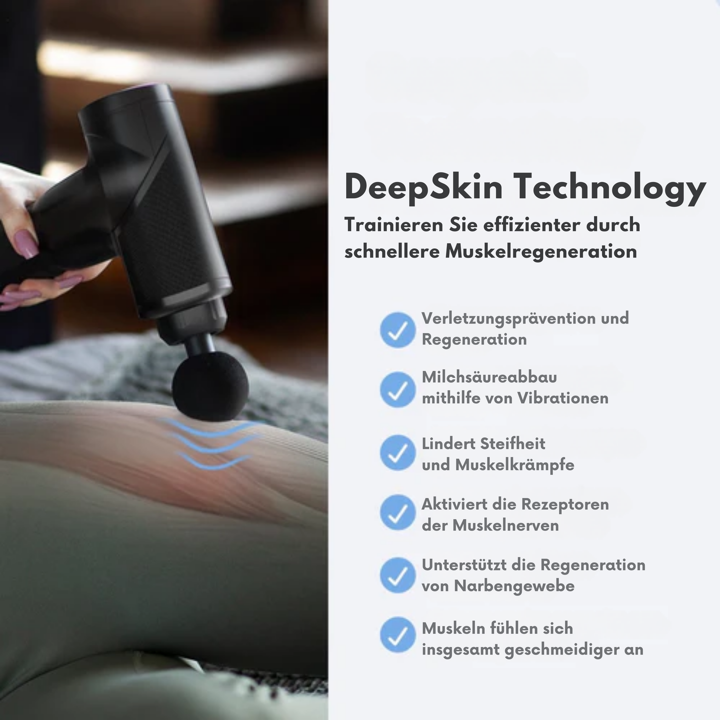 Lifeproducts Massagepistole PRO - Inkl. 8 Massageköpfe - Mit 6 Geschwindigkeitsstufen - Schwarz