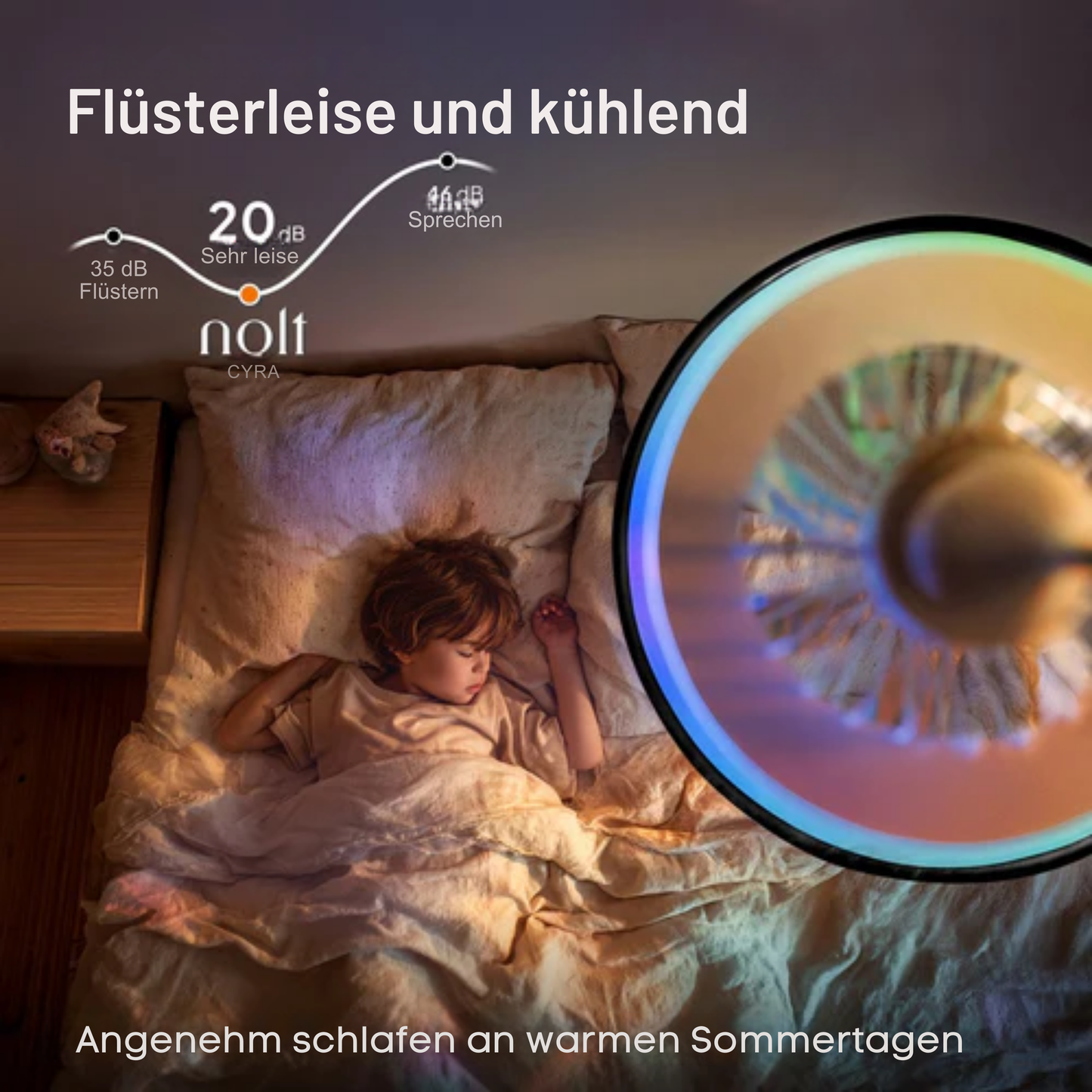 Nolt Deckenventilator - Mit Beleuchtung - LED RGBW - Tuya Wifi Smart - Mit Fernbedienung - ⌀ 50cm - Schwarz