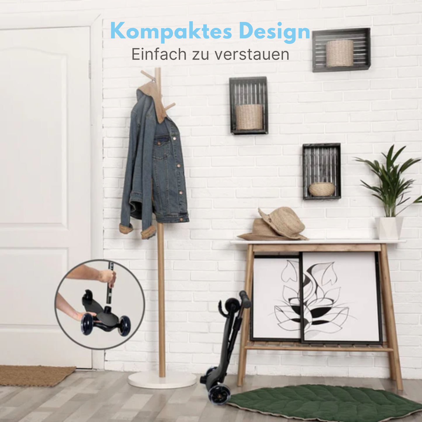 LifeGoods TurboRide Kinder-Roller - Stufe 5-8 Jahre - 3 leuchtende Räder - Jungen/Mädchen - Schwarz