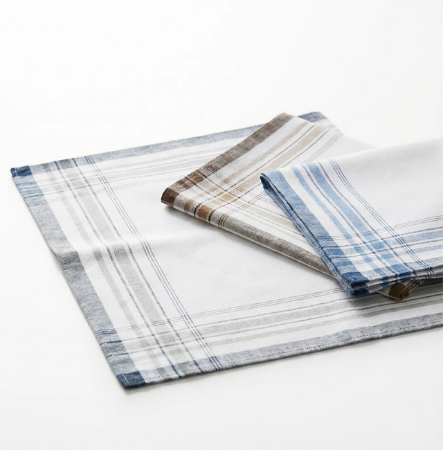 Tiseco 12er-Pack Herren-Taschentücher – White Summer – 40 x 40 cm