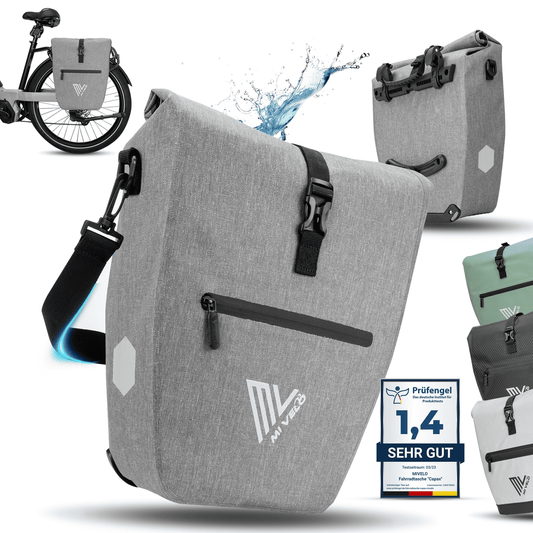 MiVelo - 2in1 Packtasche CAPAX - 25L - Wasserdicht & mit Reflektoren - Schwarz