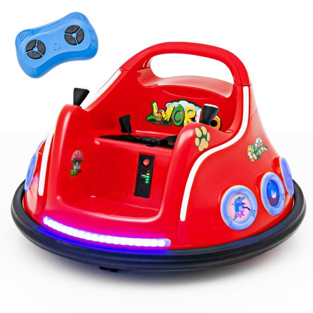 Coast Autoscooter - 360 Grad drehbar - 12V - Inkl. Musik & Licht - 73x73x43cm - Rot