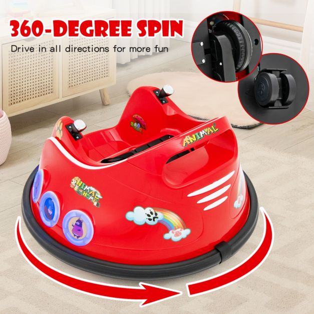 Coast Autoscooter - 360 Grad drehbar - 12V - Inkl. Musik & Licht - 73x73x43cm - Rot