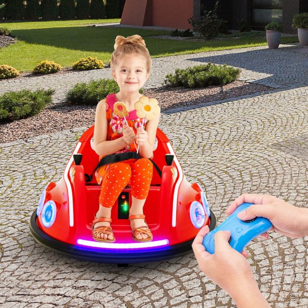 Coast Autoscooter - 360 Grad drehbar - 12V - Inkl. Musik & Licht - 73x73x43cm - Rot