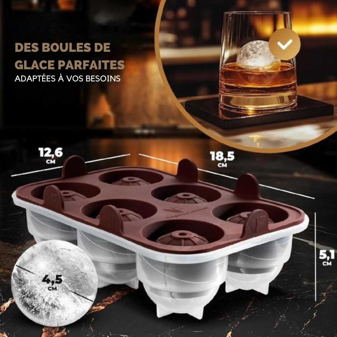 Neighbour's Friend Eiswürfelformen - XXL-Packung mit 2 Formen - Spülmaschinenfest - ø4,5 cm - Braun