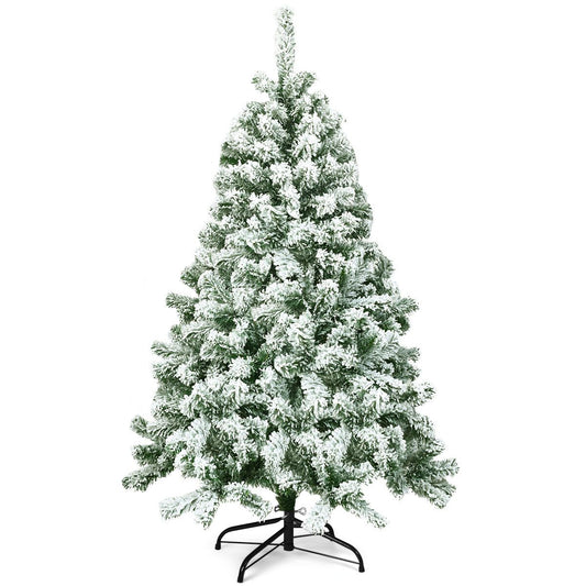 Küsten-Weihnachtsbaum mit Schnee - mit Ständer - 180 cm - Weiß/Grün