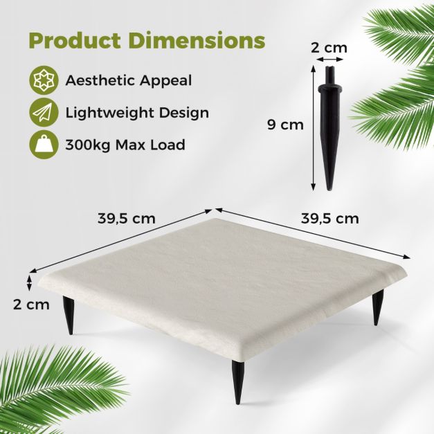 Coast Trittsteine - 8-teilig - 40x40 cm - Gartenweg - PP - Beige