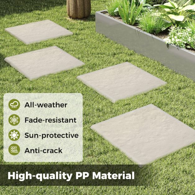Coast Trittsteine - 8-teilig - 40x40 cm - Gartenweg - PP - Beige