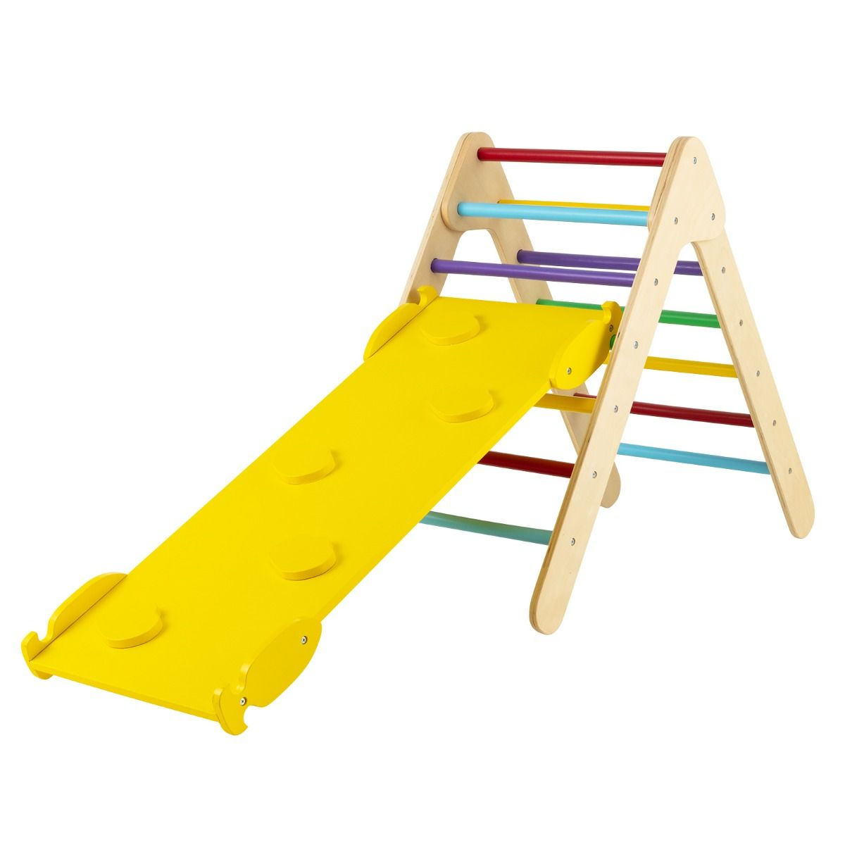 Coast Kletterdreieck mit Schräge und Holz-Klettergestell - Mehrfarbig - 86,5 x 48 x 73,5 cm