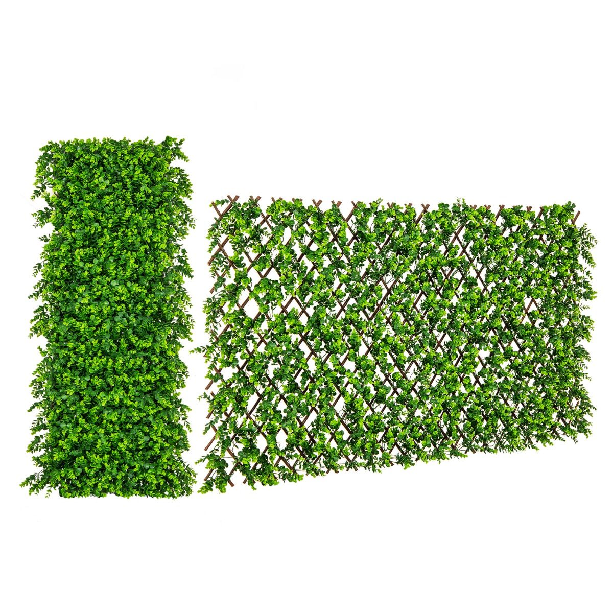 Coast Künstlicher Efeu Eukalyptus Sichtschutz - 180 x 90 cm - Grün - Versenkbarer Garten- und Balkon-Zaun aus Weide und PE