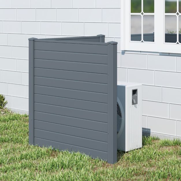 Coast Garden Screen Set - 2 Paneelen - Mit Erdnägeln für Klimaanlage, Clicker und Garten - 123 × 123 cm - Grau