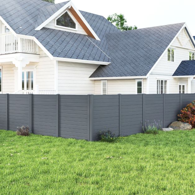 Coast Garden Screen Set - 2 Paneelen - Mit Erdnägeln für Klimaanlage, Clicker und Garten - 123 × 123 cm - Grau